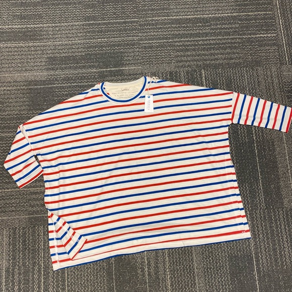 NWT MERSEA Catalina Slub Tee - Red, White, and Blue Stripes OSFM - Picture 7 of 12